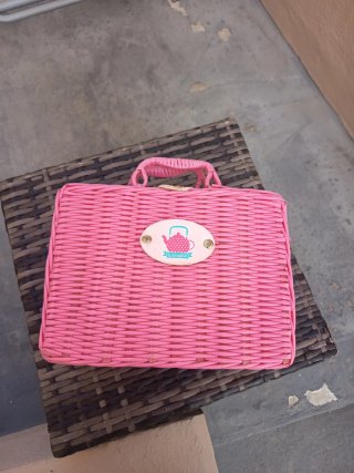 Juego de picnic infantil rosa y azul