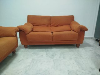 Conjunto Sofá 3 y 2 Plazas Naranja