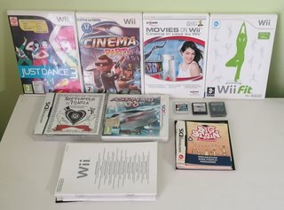 Lotto di 9 giochi e accessori per WII, NDS, 3DS