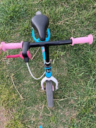 Bicicleta infantil azul y rosa