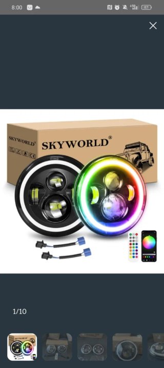 Faros LED Jeep Wrangler JK RGB Bluetooth
