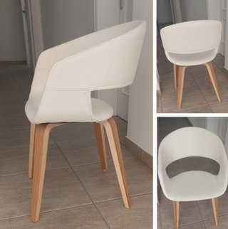 4 Sillas Diseño Blanco Poliuretano