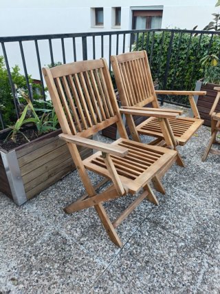 4 Sillas de madera Plegables