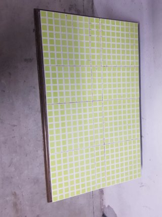 Mesa auxiliar madera y cerámica