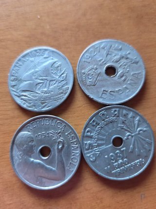 Lote 7 monedas República Española 1933