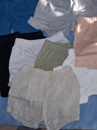 Lote 9 pantalones cortos bebé