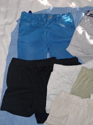 Lote 9 pantalones cortos bebé
