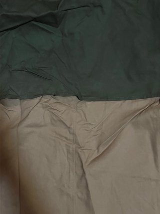 Chaqueta larga marrón y verde