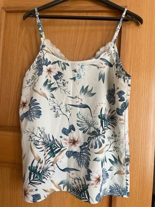 Top SHEIN floral blanco y multicolor