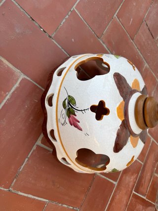 Lámpara cerámica rústica vintage pintada