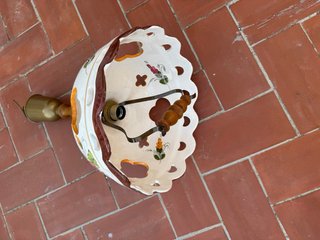 Lámpara cerámica rústica vintage pintada