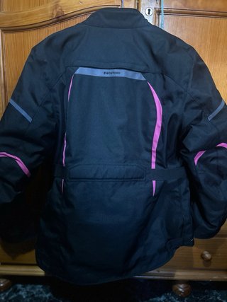 Chaqueta Moto Mujer Negra y Rosa