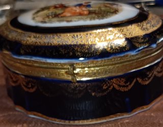 Caja porcelana francesa antigua 1940