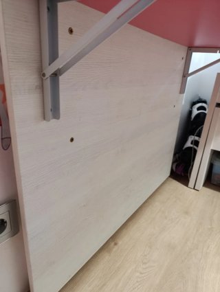 Escritorio juvenil plegable rosa y blanco