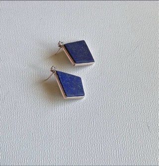 Pendientes Asimétricos Lapislázuli y Diamante