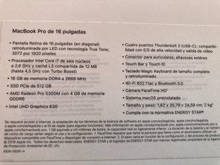 Caja Vacía MacBook Pro 16” 512 Gb