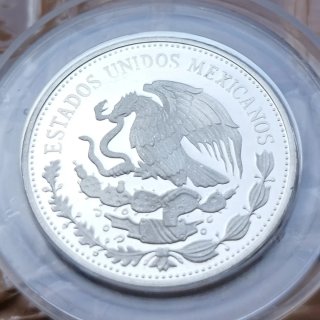 Escasos y preciosos 50 pesos plata PROOF Mundial86