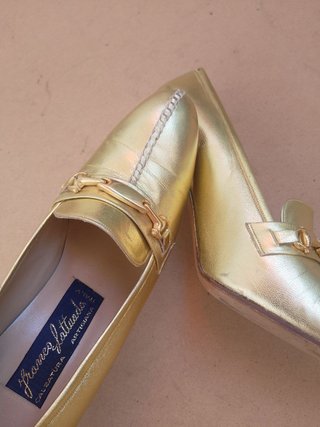 Scarpe Décolleté in pelle Vintage 90 oro