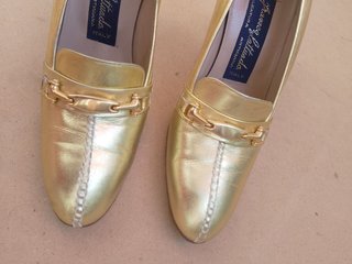 Scarpe Décolleté in pelle Vintage 90 oro