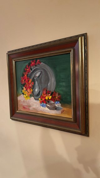 Cuadro de flores y jarrón