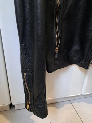 Cazadora Biker Piel Stradivarius Talla L