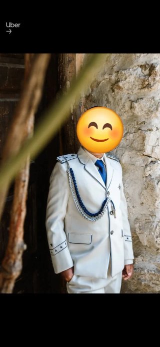 Traje comunión beige y azul T10E
