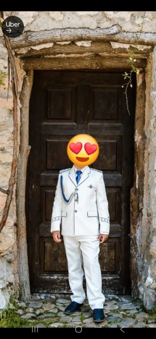 Traje comunión beige y azul T10E