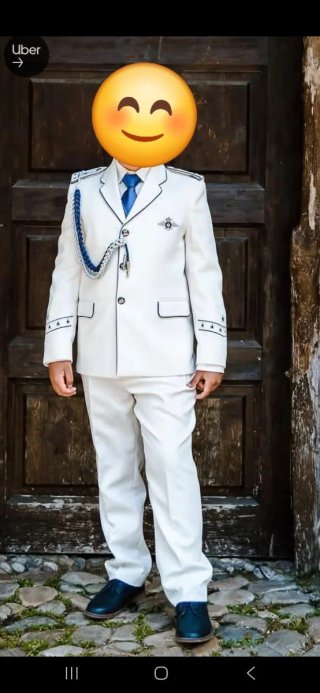 Traje comunión beige y azul T10E