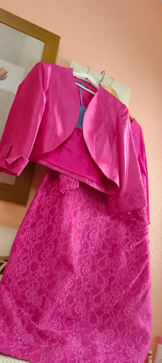 Vestido fiesta y madrina de boda, talla 50/52