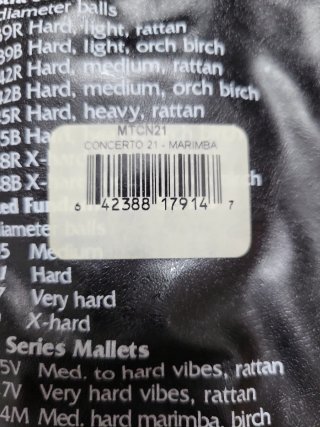 Baquetas Marimba Concerto CN21 Hard