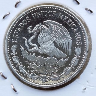 Preciosos 50 pesos plata BU México Mundial86