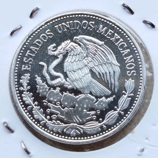 Preciosos 50 pesos plata BU México Mundial86