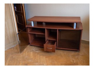 Mueble TV madera y cristal