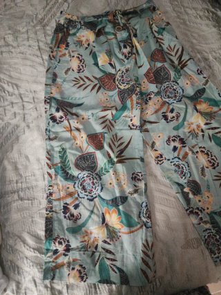 Pantalón ancho estampado mujer