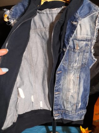 Gilet di jeans con cappuccio