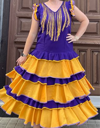 Traje de Flamenca con sus flecos T.44-46-48