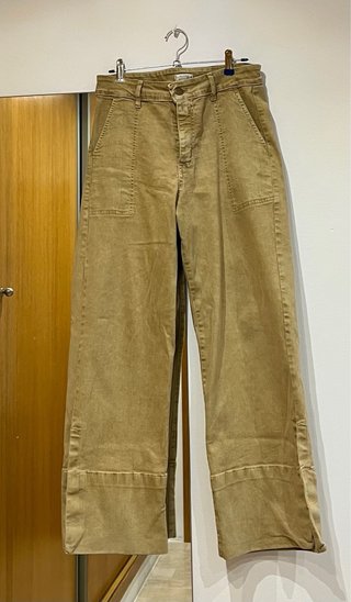 Pantalón ancho ocre mujer talla 38