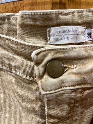 Pantalón ancho ocre mujer talla 38