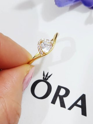 Anillo Pandora Corazón Ondulado Talla 56