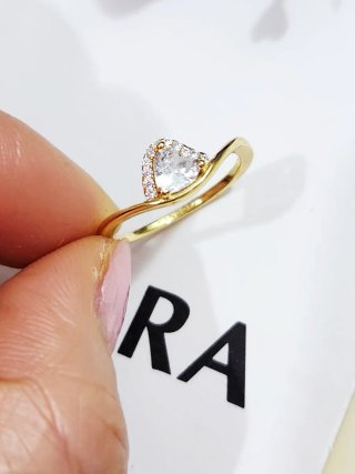 Anillo Pandora Corazón Ondulado Talla 56