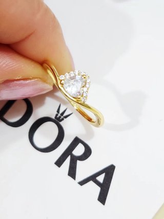 Anillo Pandora Corazón Ondulado Talla 56