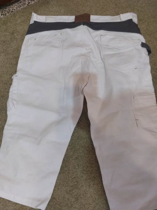 Pantalón corto trabajo gris y blanco