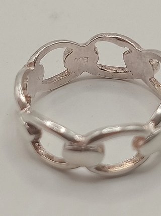 Anello fascia vintage argento 925 maglie grumetta