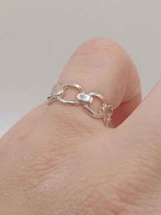 Anello fascia vintage argento 925 maglie grumetta