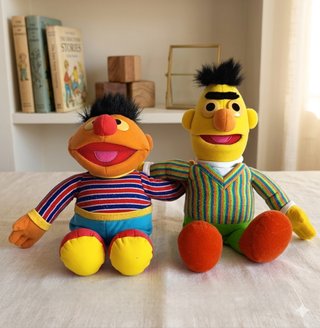 Peluches Epi y Blas Barrio Sésamo