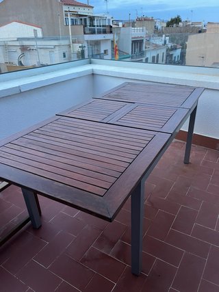 Mesa de exterior extensible madera 150-200cm