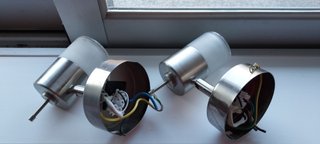 Conjunto de 2 apliques modernos metal e vidro