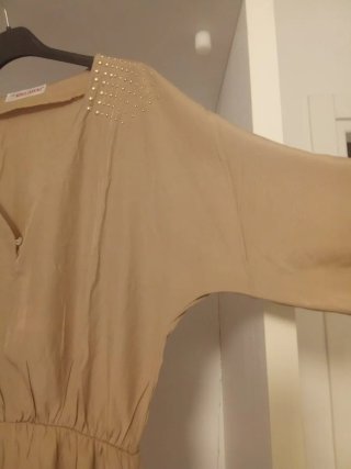 Mini abito o maglia lunga beige