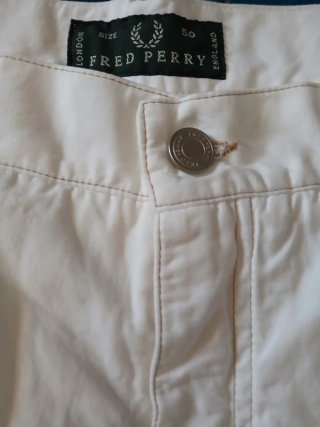 Pantaloni Fred Perry Uomo Bianchi Taglia 50
