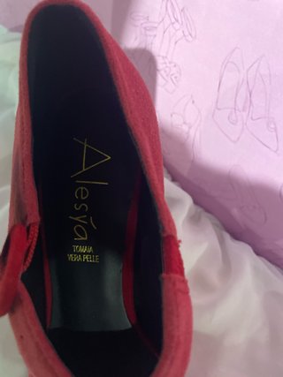 Zapatos de tacón rojos Mary Jane